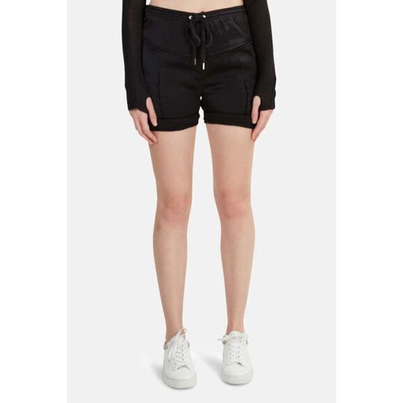 Alexander Wang Silk Drawsting Shorts Black Medium - Picture 1 of 9